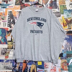 New England Patriots NFL Football Long Sleeve Winter Gray‎ T Shirt Mens XL